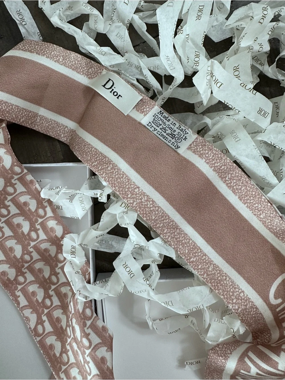 NWT DIOR MITZAH SCARF IN ROSE